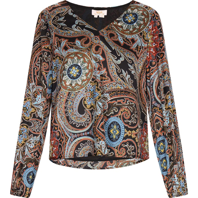 usha Blouse Dames Zwart Veelkleurig