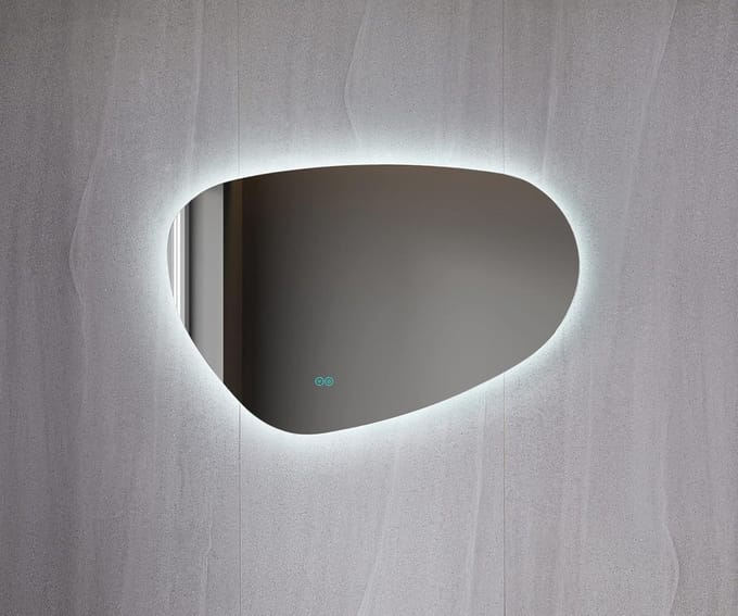 Asymmetrische Badkamerspiegel met LED Verlichting en Ontwaseming (120x75cm)