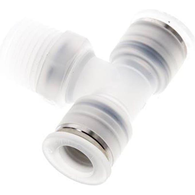 12mm x R1/2'' inline T-stuk PA Insteekfitting Buitendraad FDA Draaibaar EPDM