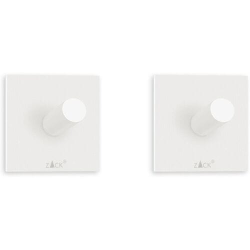 Zack handdoekhaak Duplo wit rvs - set van 2 - zelfklevend - 40125