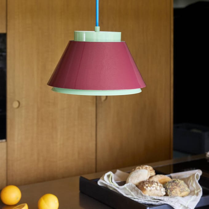 Hübsch Hanglamp Remi, groen/rood, Ø 25 cm, metaal