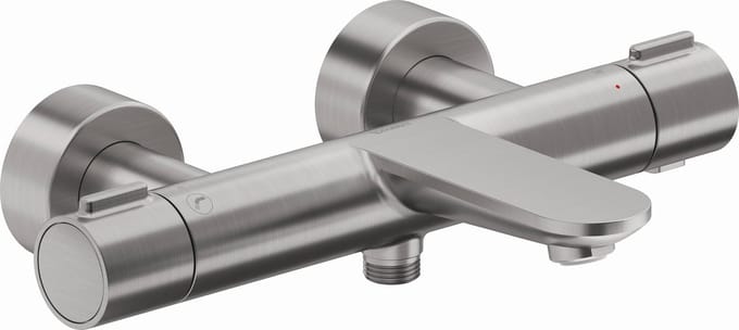 Duravit Wave Badthermostaat - omstel - koppelingen - HOH=15cm - geborsteld RVS