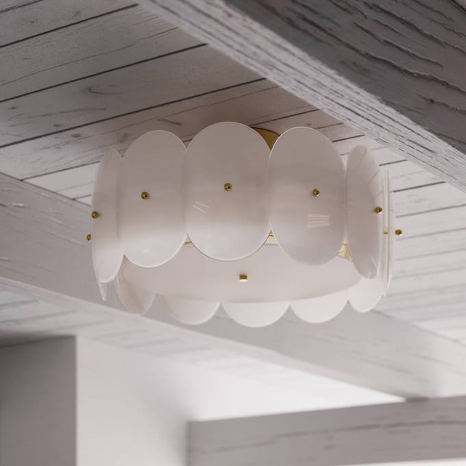 By Rydéns By Rydens plafondlamp Omlott, messing/wit, Ø 53 cm