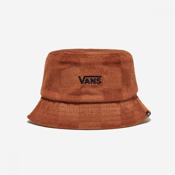 Vans Dusk Downer Check Bucket Hat Vn000a9eckn Ginger Bread SM brown