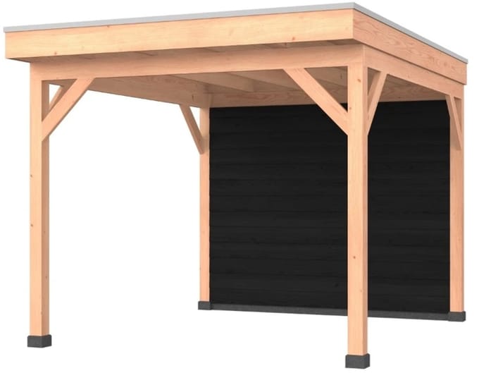 Douglas overkapping, 300 x 350, met achterwand, Westwood Comfort Plus Zwart
