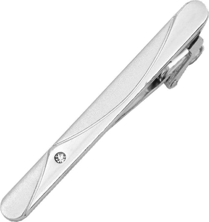 Fako Bijoux® - Dasspeld - Stropdas Clip - Tie Clip - Deluxe - Model Pierre - 60mm - Zilverkleurig