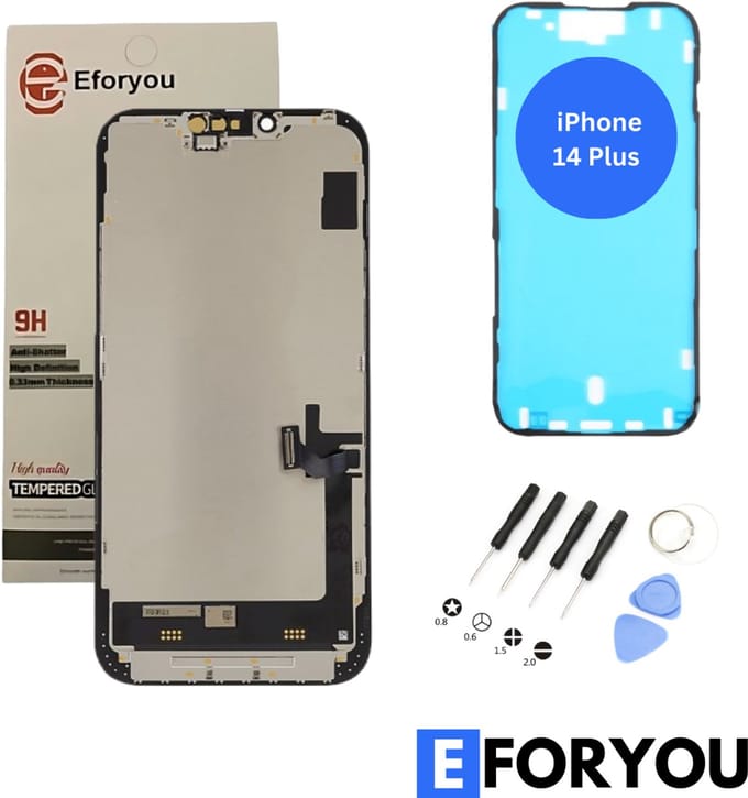 iPhone 14 Plus Scherm Reparatieset Compleet - LCD & Touchscreen A+ incl. Frame Sticker - Zwart