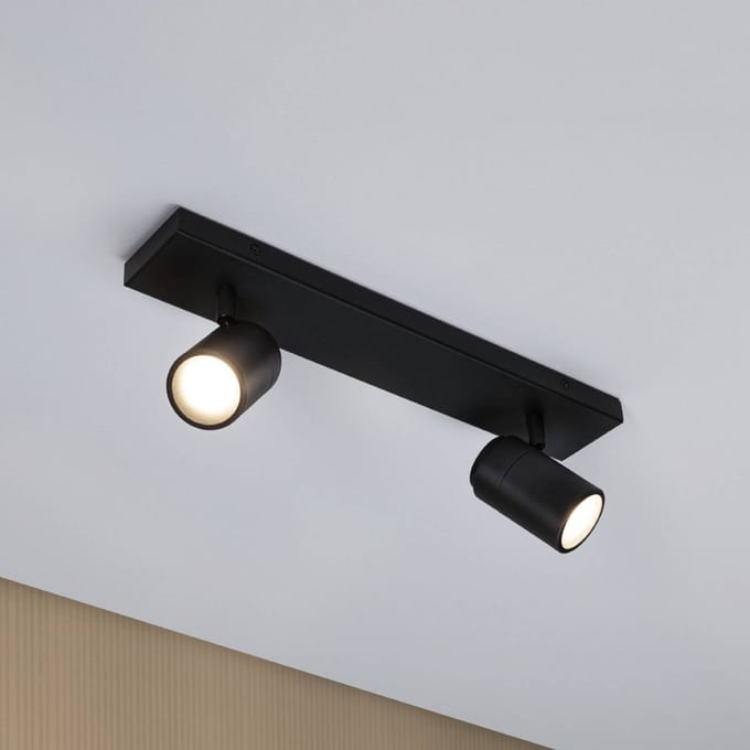 Spotlight Zyli IP44 GU10 230V max. 2x10W dimbaar Zwart mat