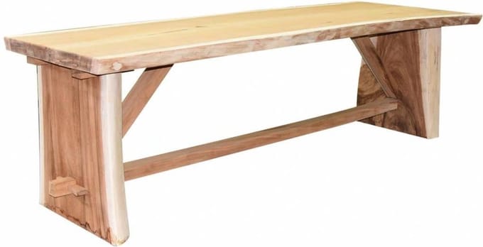 Boomstamtafel 400x100xH77,5 cm - bladdikte 10 cm geschoord
