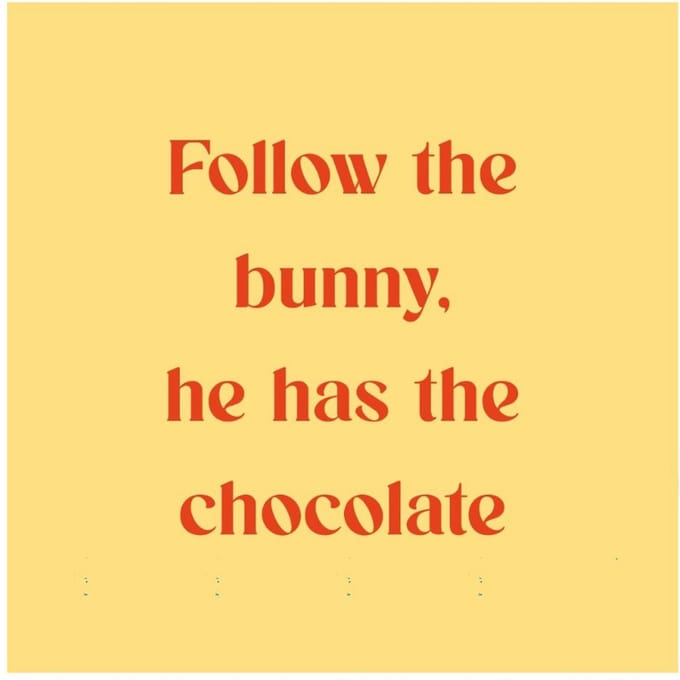 Tegeltje Follow the bunny