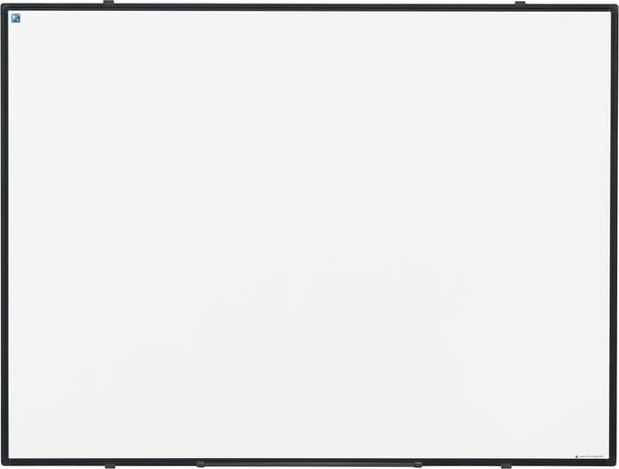 Smit Visual Whiteboard 90x120 cm Gelakt Staal Softline  - 8mm Zwart aluminium frame