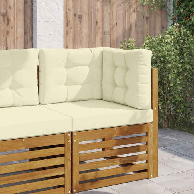 vidaXL - Buitenbankkussen - Polyester - Crèmekleurig - 60 - x - 60 - cm