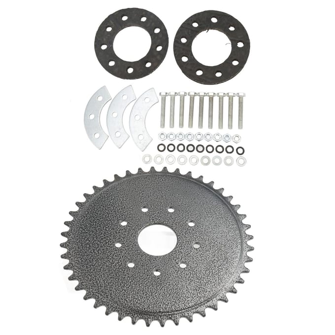 Pignon 44 dents avec kit de montage 9 trous Meilleure performance de transmission pour moteur 50cc 66cc 80cc gray