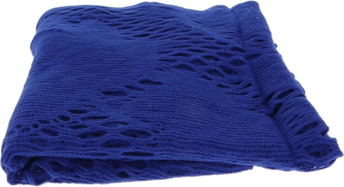 Behave - Sjaal - Blauw - Fijn gebreid met bladpatroon - Herfstlook