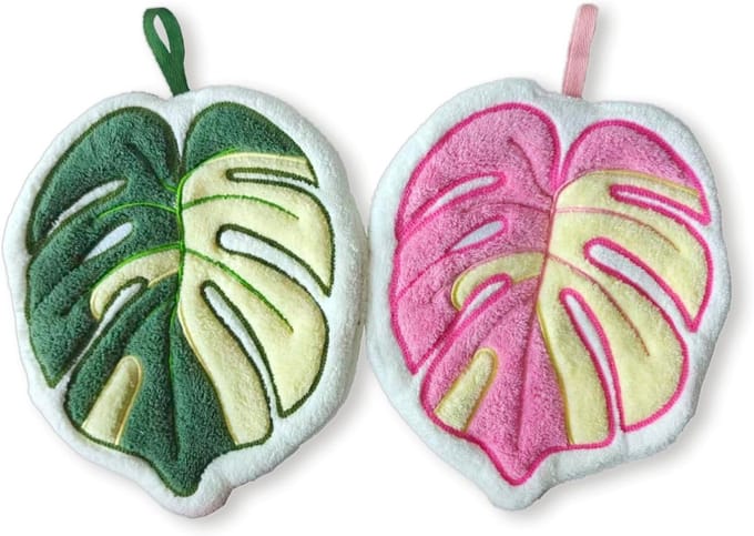 Solidchoice - 2 Stuks Monstera Deliciosa Keukenhanddoeken