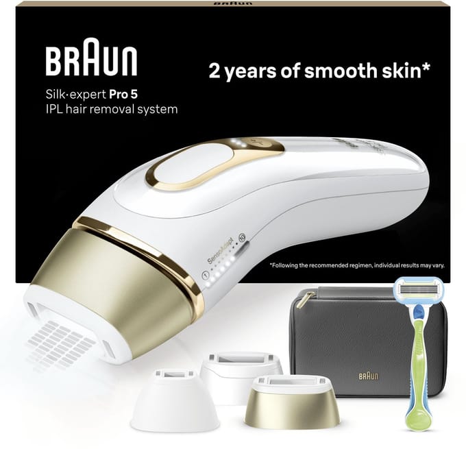 Braun IPL Silk-expert Pro 5 - ontharing voor thuis - Etui - Venus-scheersysteem - 3 koppen - PL5242