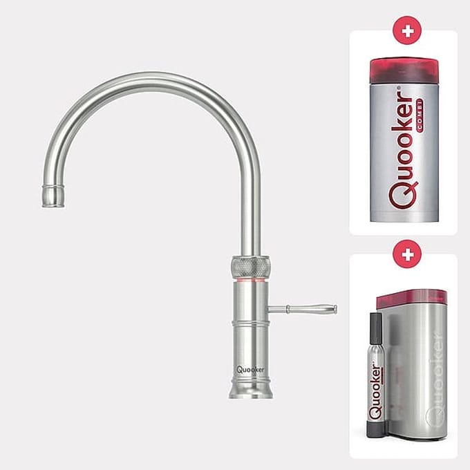 Quooker Fusion Round RVS met Combi Boiler + CUBE