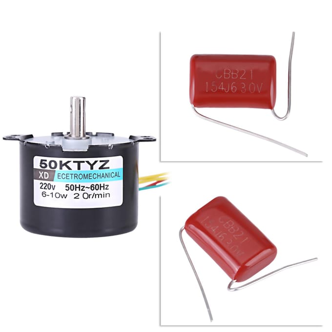Moteur Synchrone à Aimant Permanent AC220V 10W 0.5A CWCCW 20tr/min