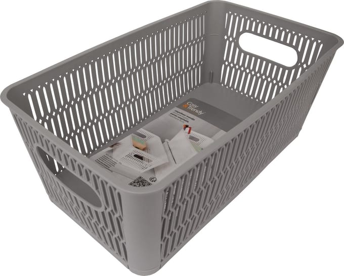 Hozon Opbergmand Grijs 3,8l Stapelbaar & Nestbaar 16.5x29xh11.5cm