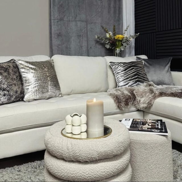 NOVÉE Sierkussen velvet silver snake | 45 x 45 cm | velvet/ polyester