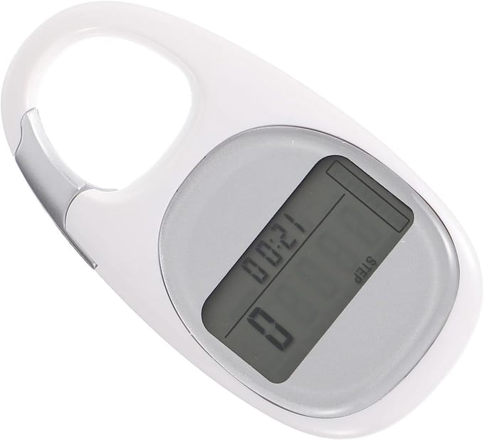 Draagbare Stappenteller - Calorieteller Loopmeter - Buiten Activiteiten - Eenvoudig Gebruik - 7.5x4x1.2cm - Wit