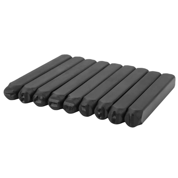 Kit d'outils de poinçonnage et de marquage de lettres et de chiffres en acier de 5 mm, 36 pièces/ensemble black