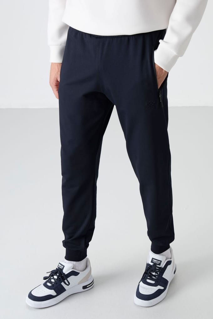 Heren Effen Pull-on Sweatpants Met Ritssluiting Zak