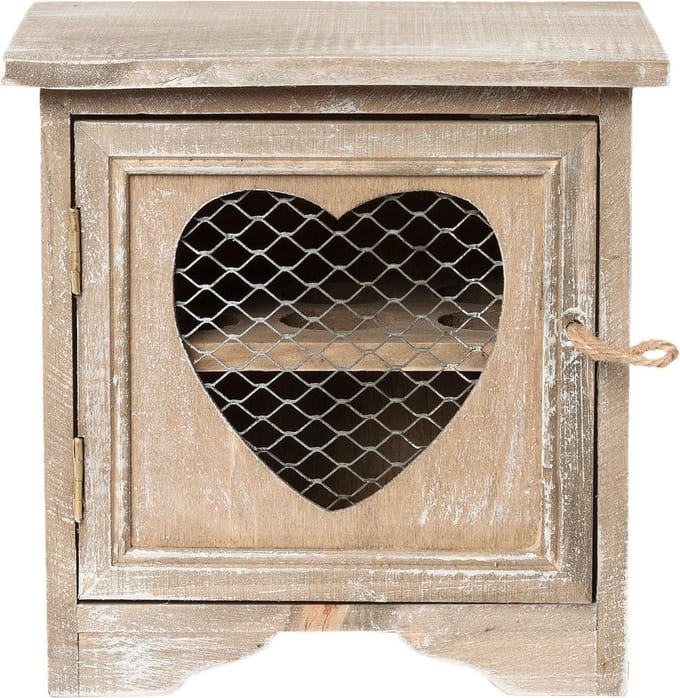 Clayre & Eef Eierkastje 19x14x19 cm Bruin Hout Hart