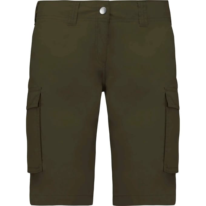 Kariban Lichte damesbermuda met diverse zakken K756 - Light khaki - 32 NL (34 FR)