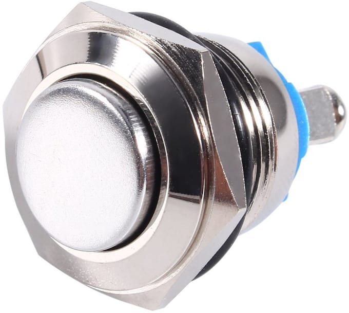 Waterdichte Momentane Drukknopschakelaar 16 mm Metaal 12V