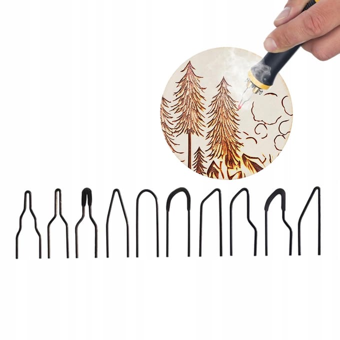 Rosfix Pyrograafpen Set Looptips - 10 Stuks, 60W - Hittebestendig Staal