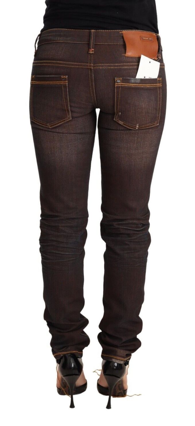 Acht Slim Fit Bruine Jeans