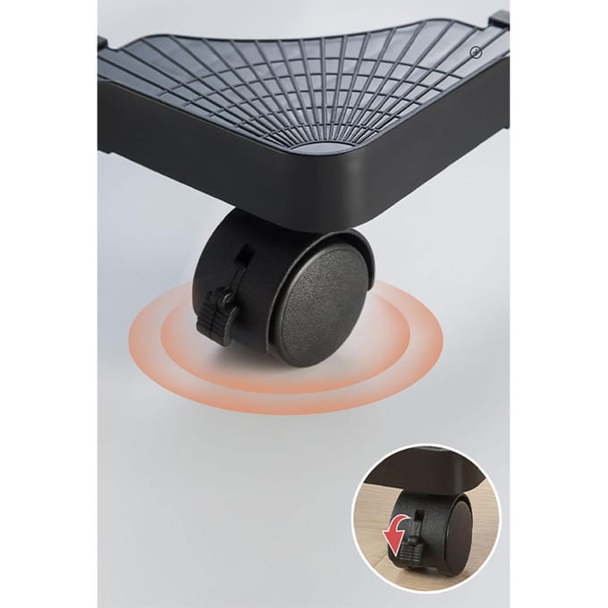 Computer Toren Standaard Plastic Verstelbare Mobiele CPU Standaard met Rollende Zwenkwielen voor de Meeste Gaming zwart