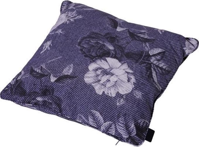 Madison sierkussen Denim flower 50x50 cm - blauw