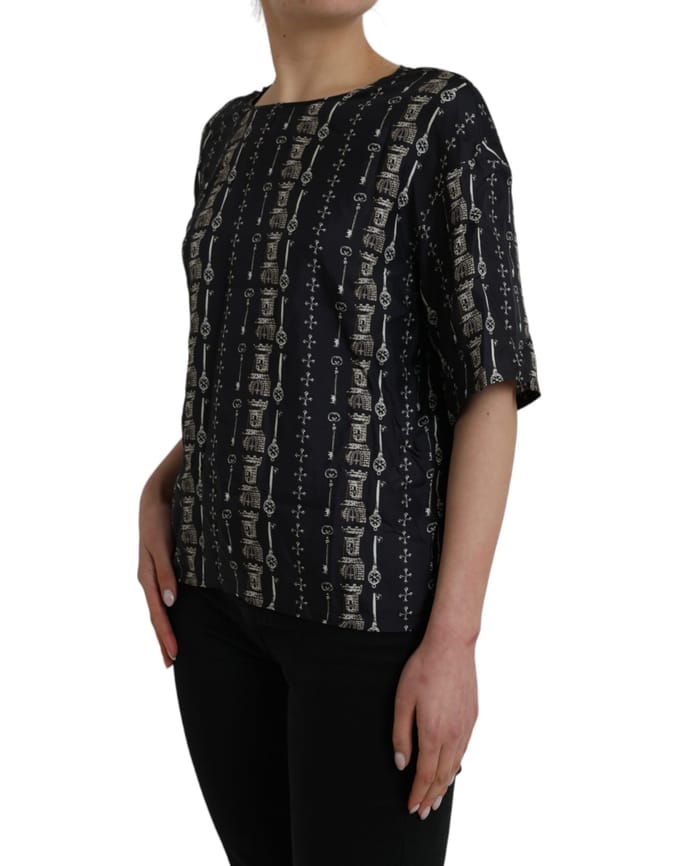 Dolce Gabbana Zijde Top Sleutelprint