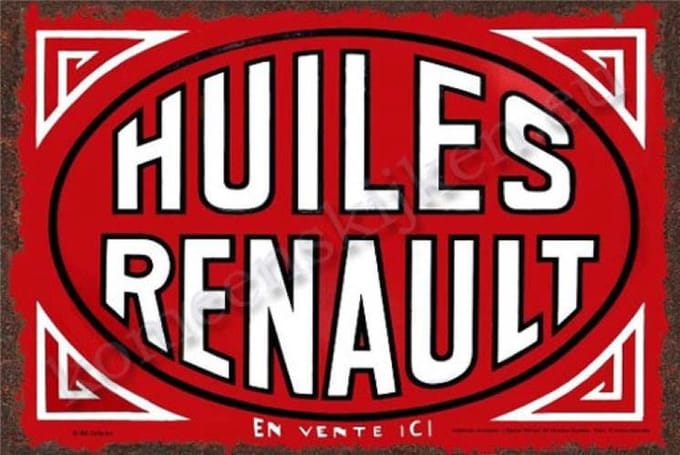 metalen wandbord huiles Renault 30 X 40 CM