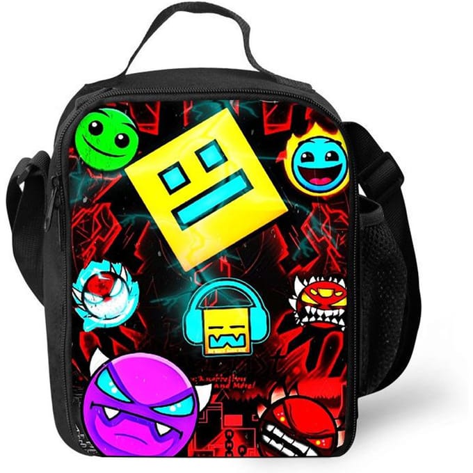 Groothandel Geometry Dash broodzak Geometry Dash bedrukte ice pack tote tas voor leerlingen van de basisschool en middelbare school