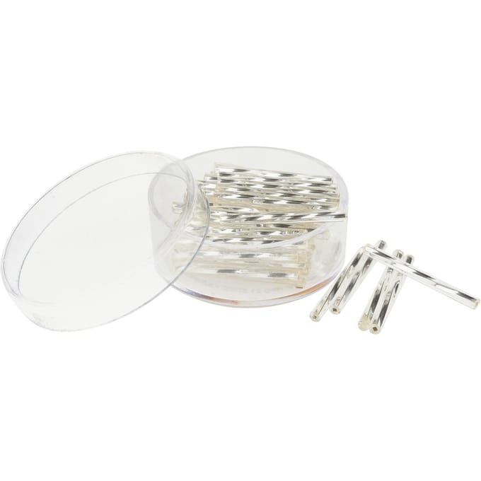 Glazen pinnen gedraaid, 25 mm - Zilver