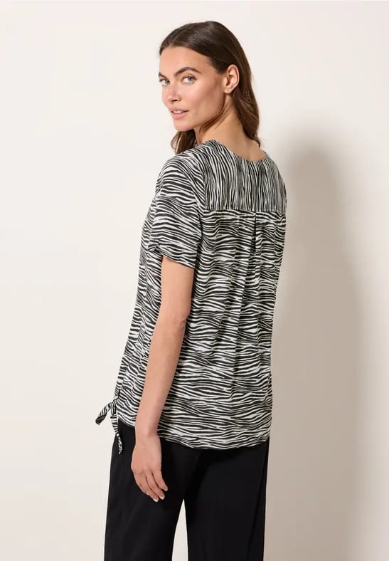 V-hals blouse met print