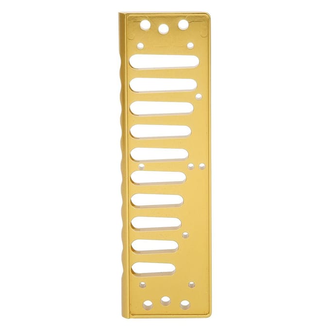 Mondharmonica Kam 10?Gaten Blues Harp Kam Onderdeel voor HOHNER SP20 Aluminiumlegering Mondharmonica AccessoireGoud yellow