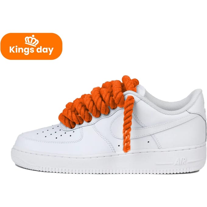 Nike Air Force 1 Low Rope Laces Orange Custom