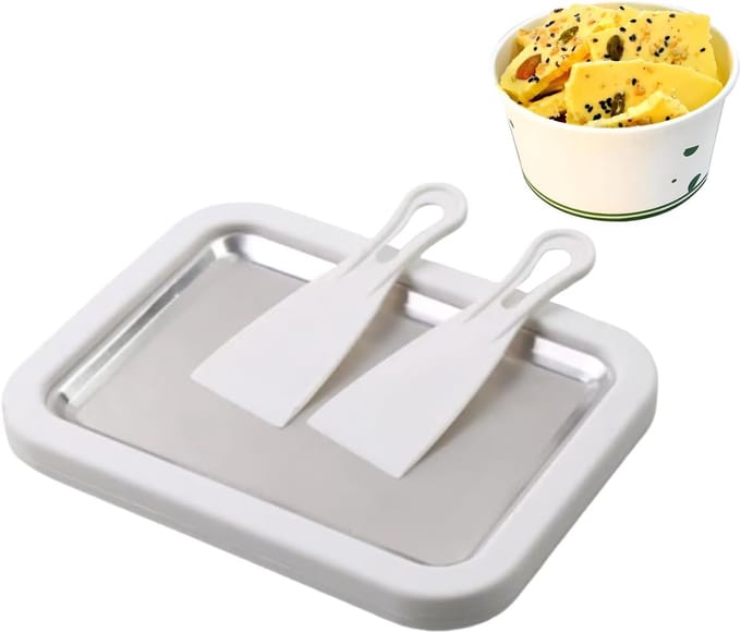 Rolde Ijsmachine - Dessert Maker - Zelf IJs Maken - Roestvrij Staal - Wit