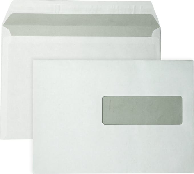 EA5 Enveloppen - Venster rechts -156 x 220 mm - 25 stuks - Wit - Zelfklevend met plakstrip - 80 gram - DULA