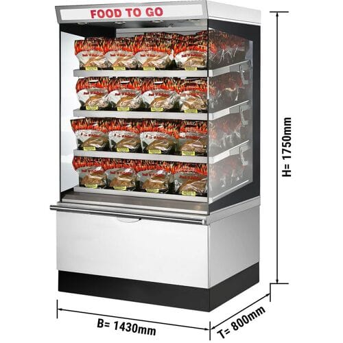 UBERT Warmhoudvitrine - 1430x800mm - 4 verwarmde planken