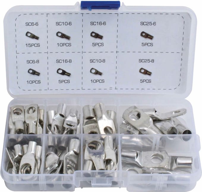 perskabelschoen set - 65 delig - kabelschoen - kabel oog - asta