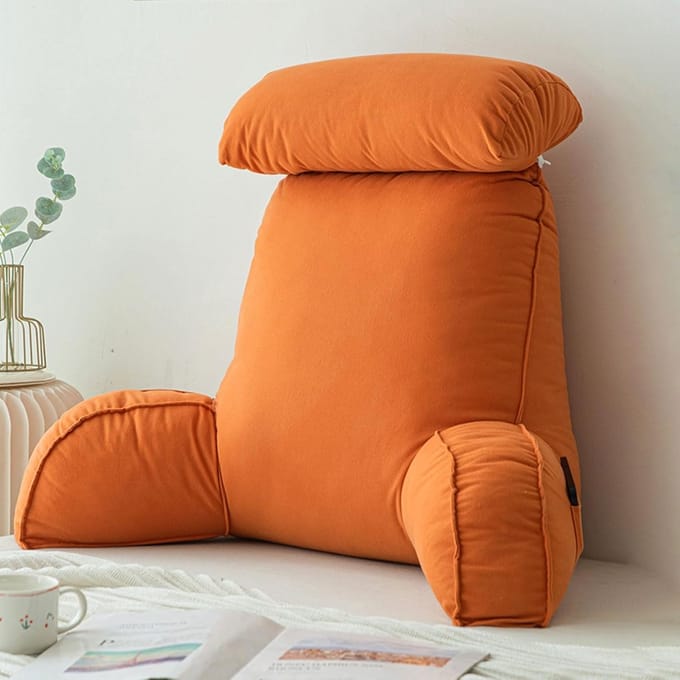 Leesmat met steun - Leeskussen bed - Ontspannen lezen - Extra gevuld traagschuim - Extra groot - Fantasy Oranje