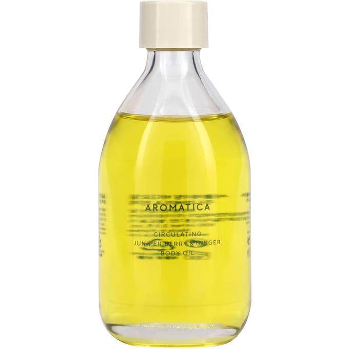 Aromatica, Circulatory Oil, Jeneverbes & Gember, 95 ml (100 ml) yellow