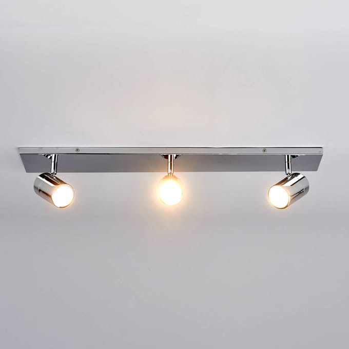 Lindby - Plafondlamp badkamer - 3lichts - Metaal - H: 11 cm - GU10 - chroom