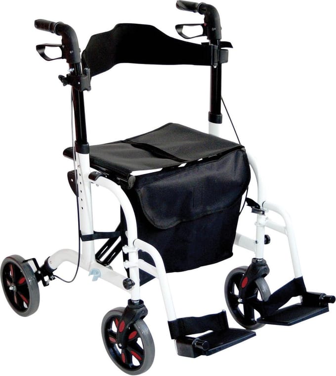 Aidapt Transport rolstoel rollator - Aluminium - Wit