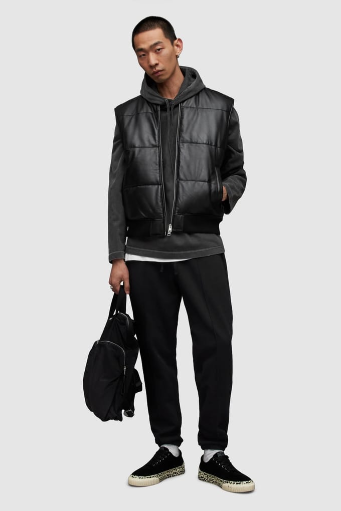AllSaints Naro Puffer Jacket Black Maat: S | Bodywarmers Outlet | Heren | Zwart
